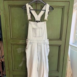 Hudson acid washed denim overalls